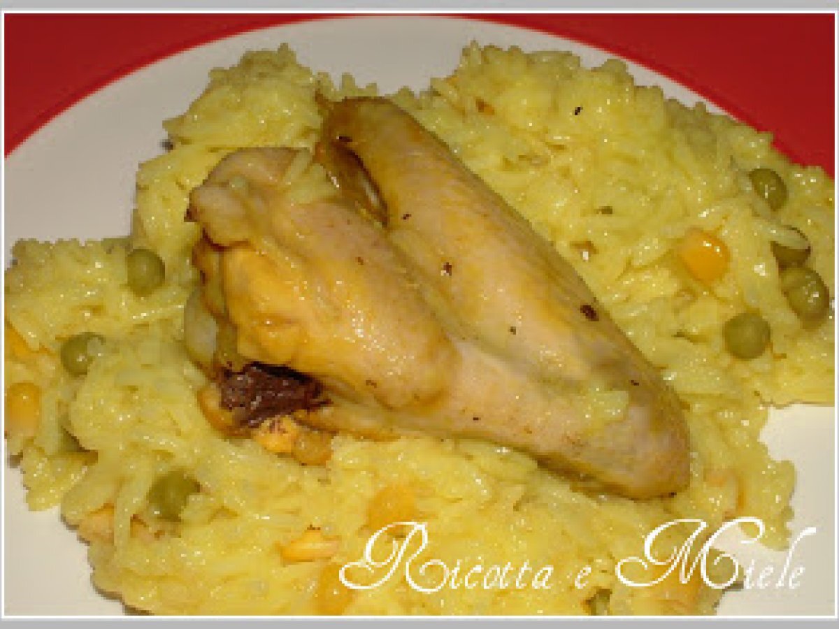 Alette di pollo con riso basmati giallo - foto 2