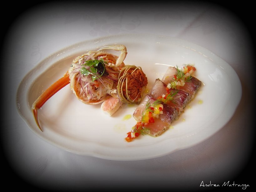 Antipasto di pesce marinato e granchio Ricetta Petitchef