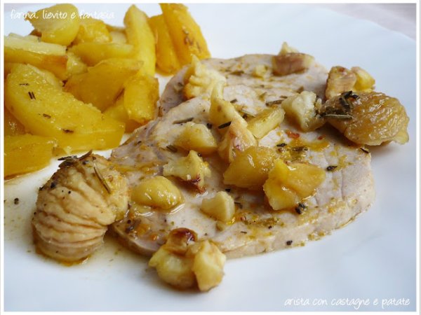 Arista con castagne e patate