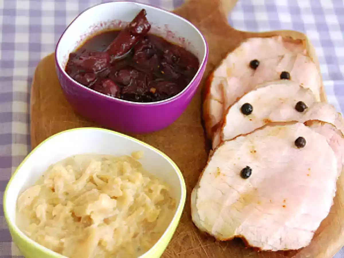 Arrosto di maiale al Calvados con composta di mele e uva - foto 3