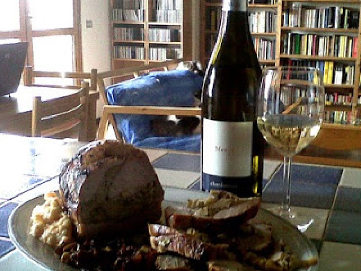 Arrosto di maiale con anacardi e mele e lo Chardonnay di Meroi