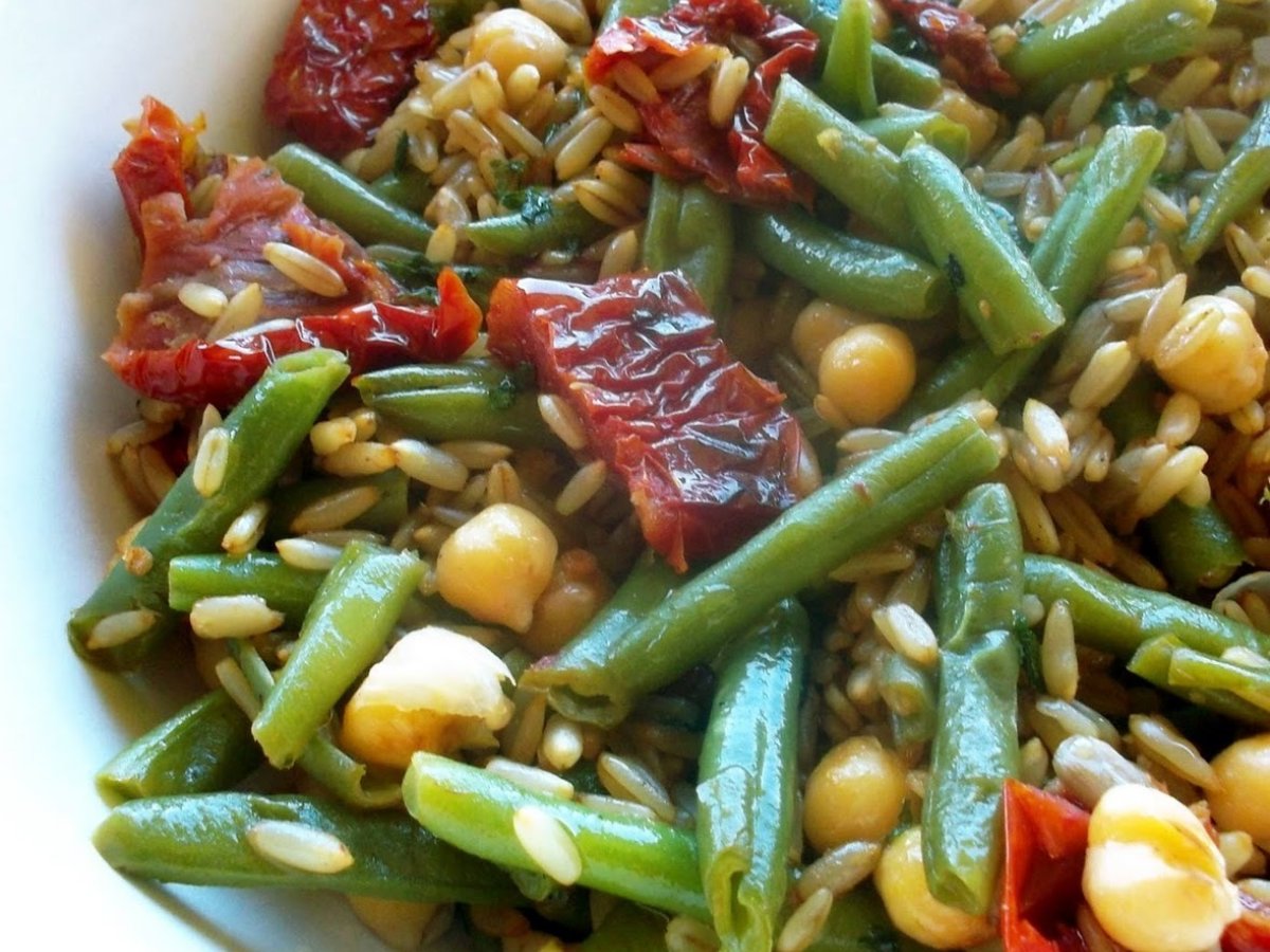 Avena con fagiolini e ceci