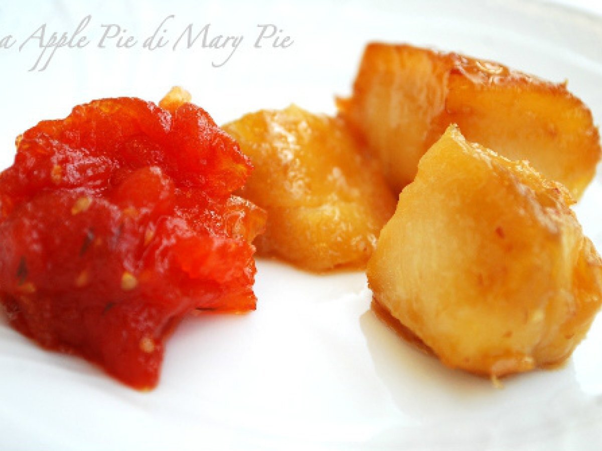 Baccalà al miele di castagno con marmellata di pomodori