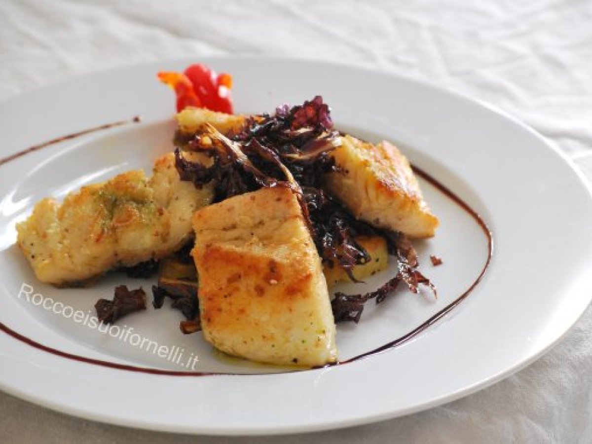 Baccalà con radicchio croccante