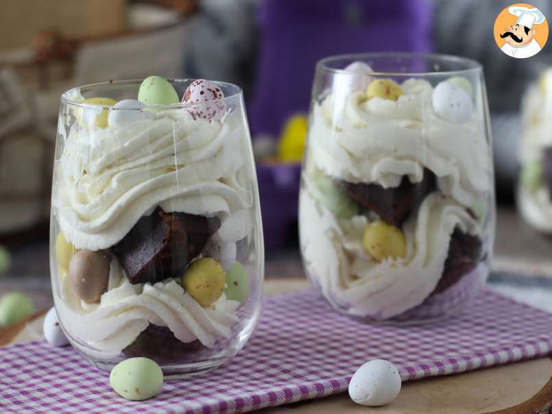 Bicchierini di Pasqua con brownie e crema al mascarpone, foto 6