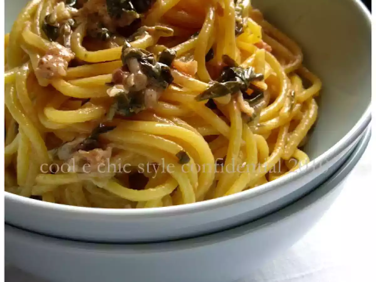 Bigoli con cime di rapa e salsiccia