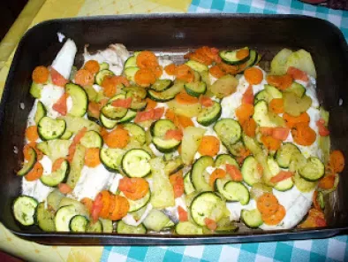 Branzino al forno con verdure
