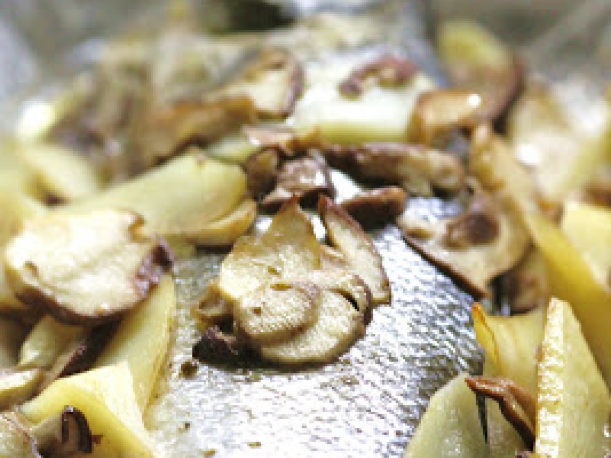 Branzino con Patate e Porcini in Carta Fata..