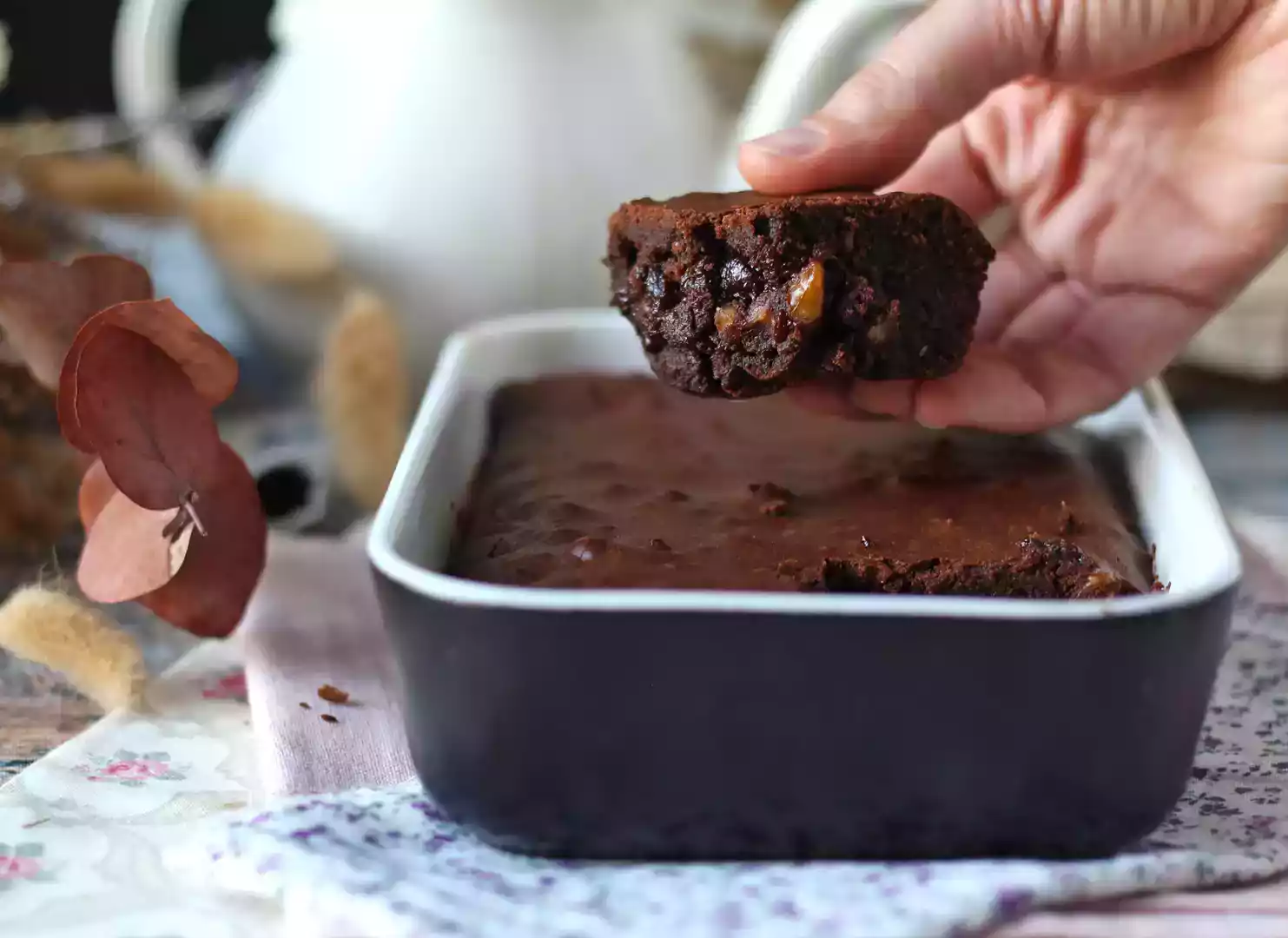 Brownie cioccolato e noci in friggitrice ad aria