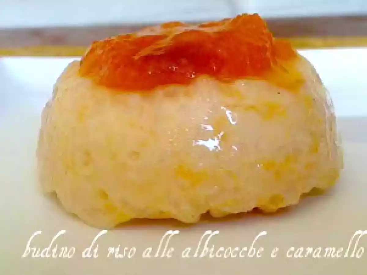 BUDINO DI RISO ALLE ALBICOCCHE E CARAMELLO