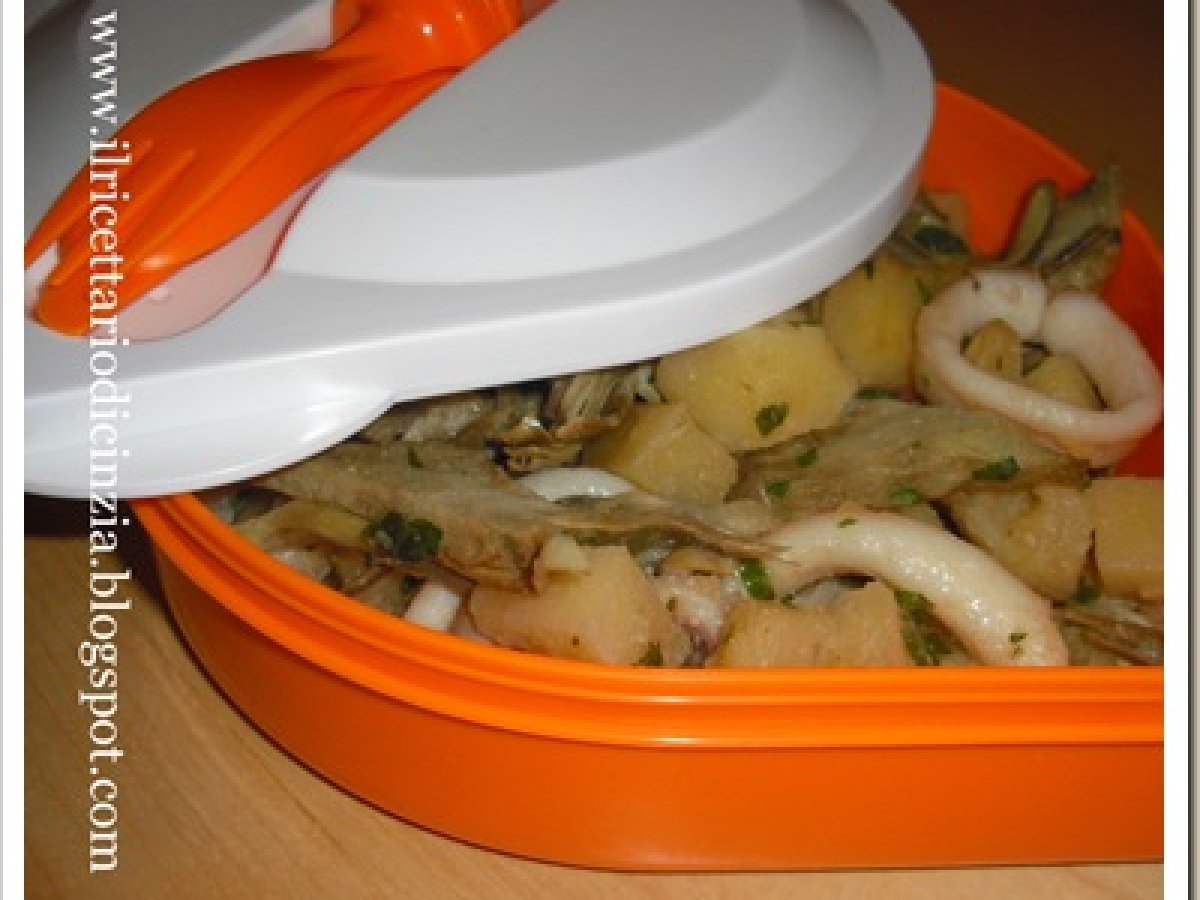 Calamari carciofi e patate