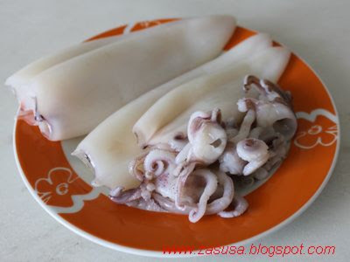 Calamari ripieni con contorno di piselli - foto 4