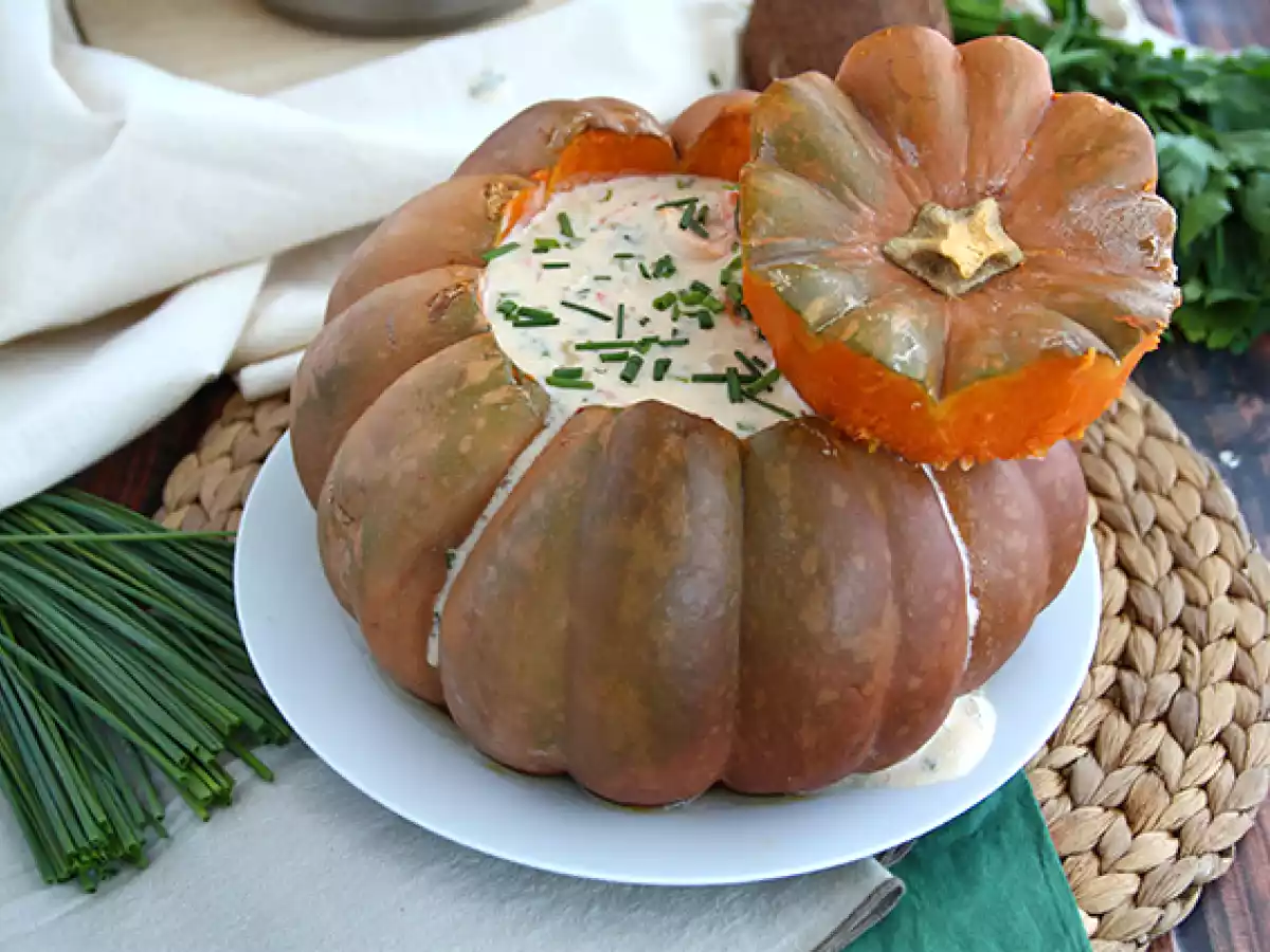 Camarão na moranga, la zucca ripiena con crema di gamberi che arriva dal Brasile
