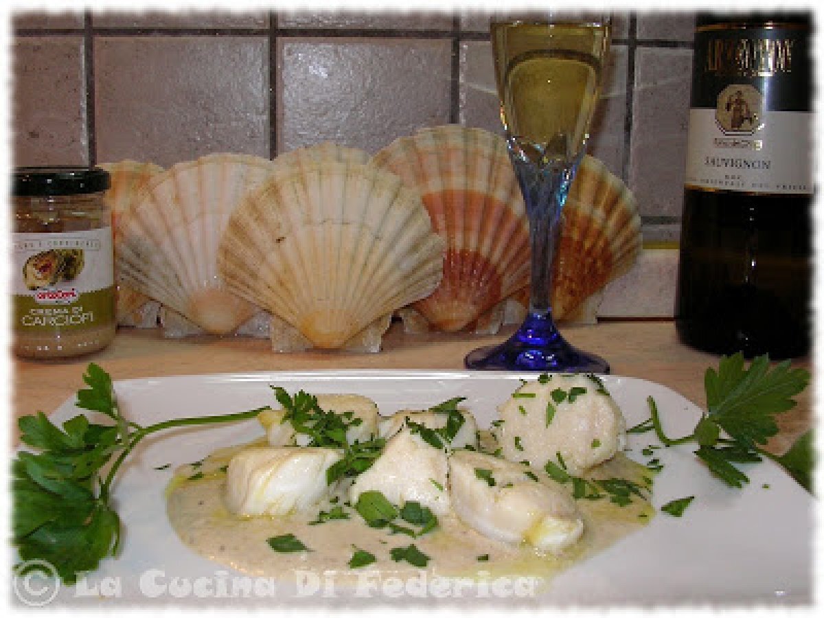 Capesante in crema di carciofi