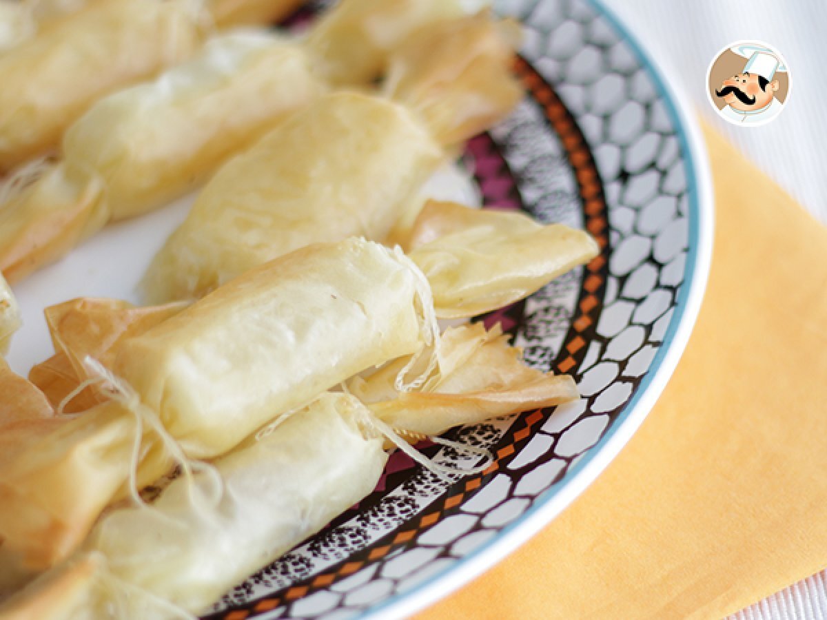 Caramelle di pasta fillo con formaggio caprino