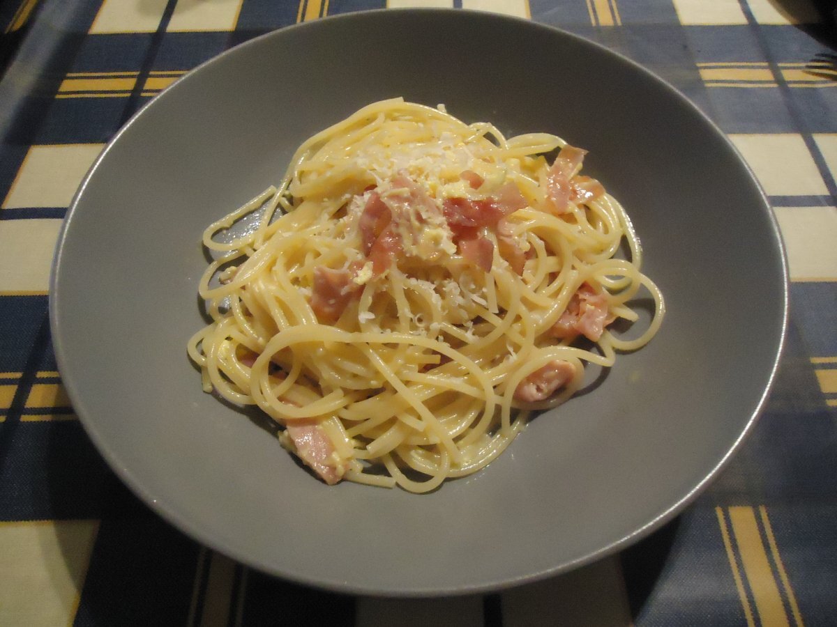 Carbonara con Prosciutto Cotto