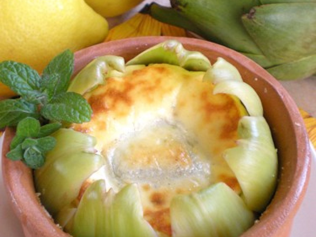Carciofi ai formaggi in cocotte