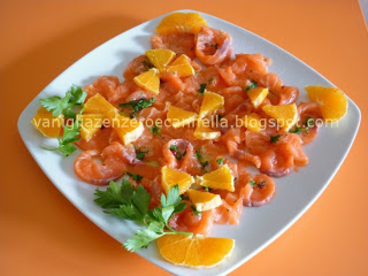 Carpaccio di salmone all'arancia