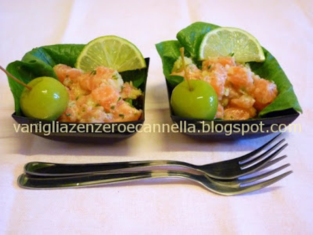 Carpaccio di salmone con mela