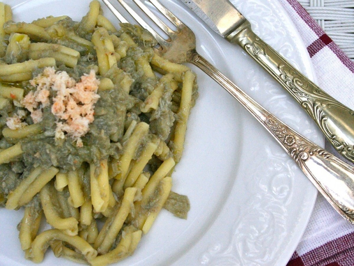 Caserecce con carciofi e polpa di granchio
