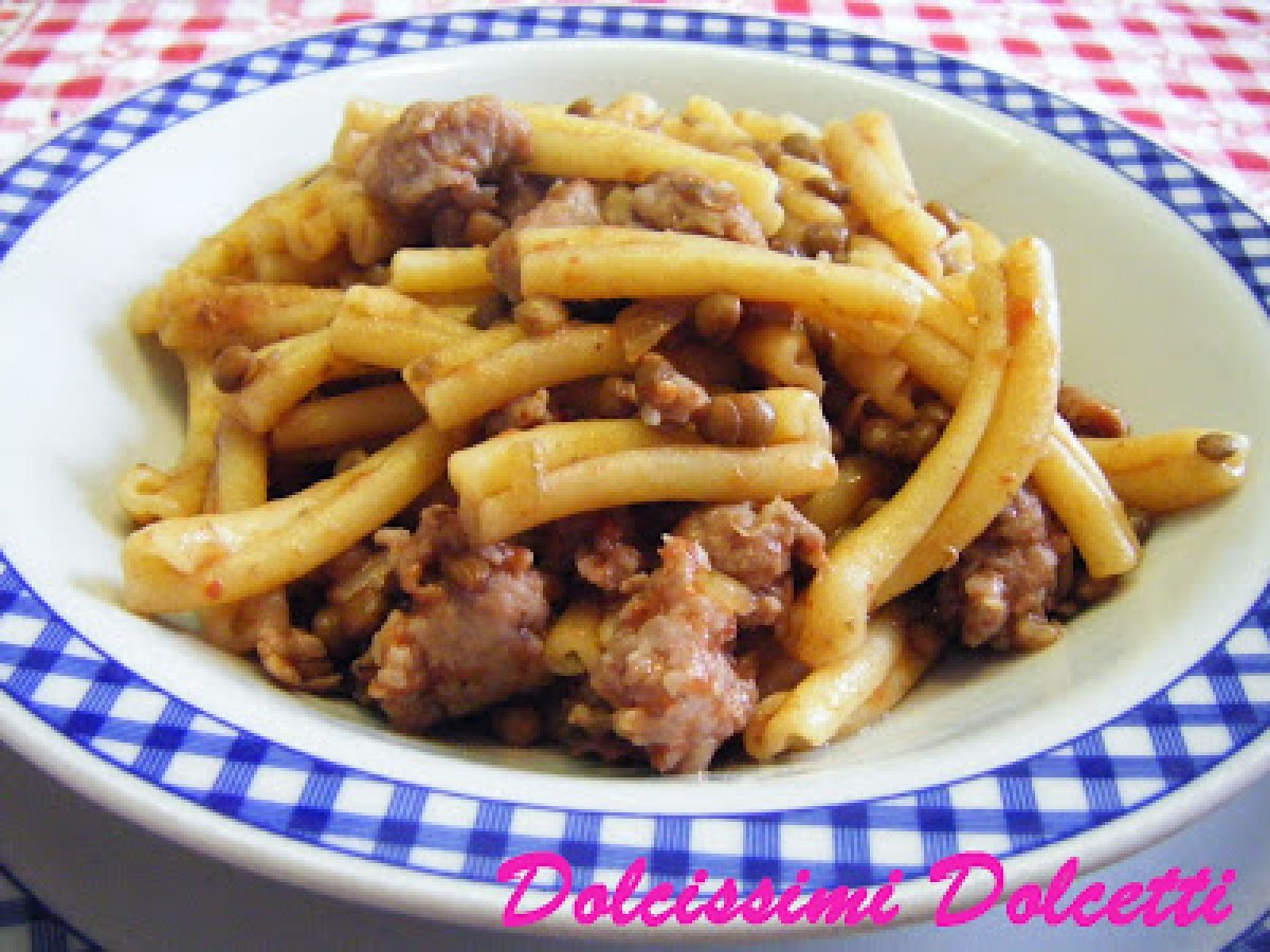 Caserecce con salsiccia e lenticchie - foto 3