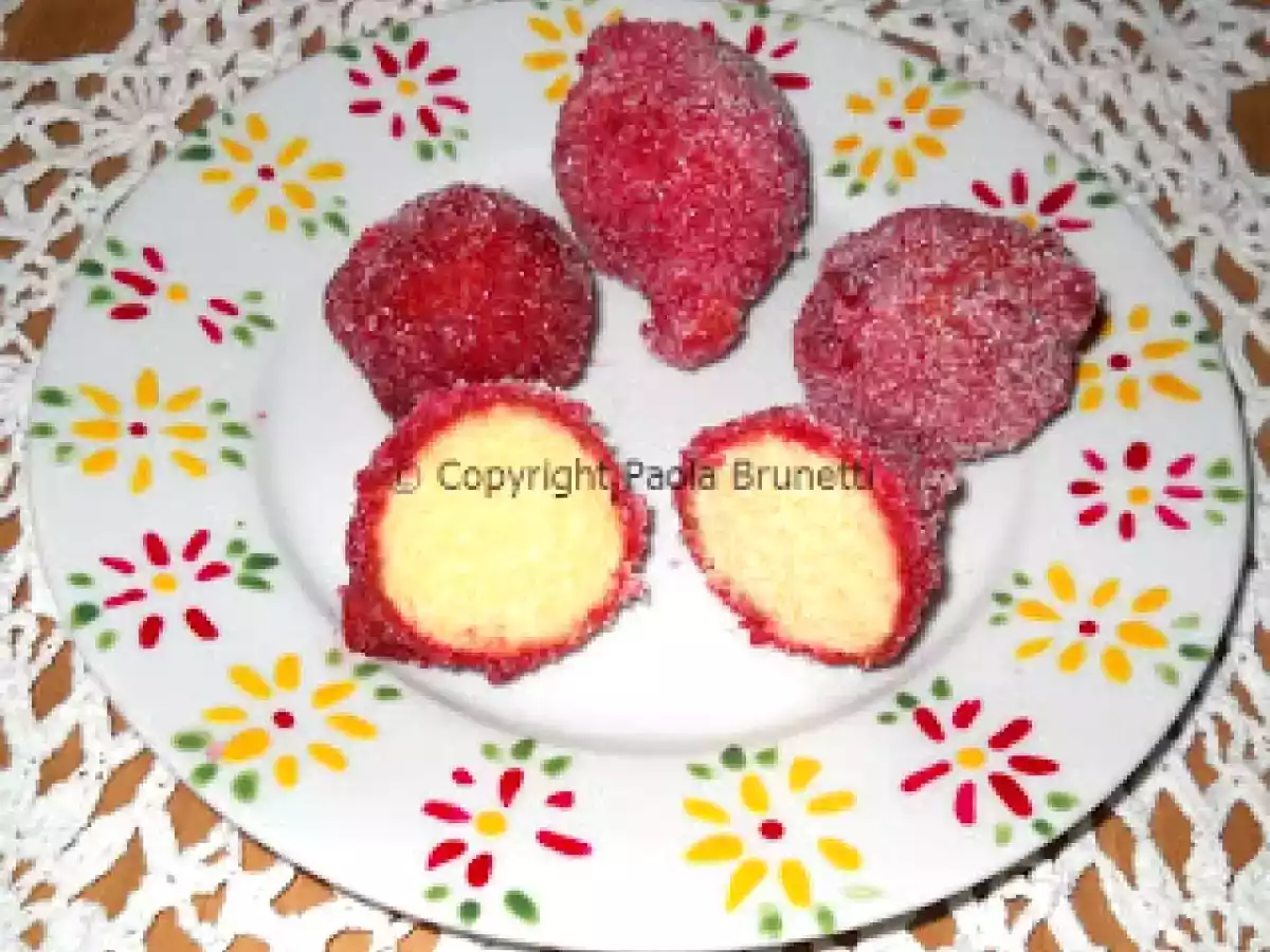 Castagnole veloci da fare: rosse da vedere e bianche da mangiare...