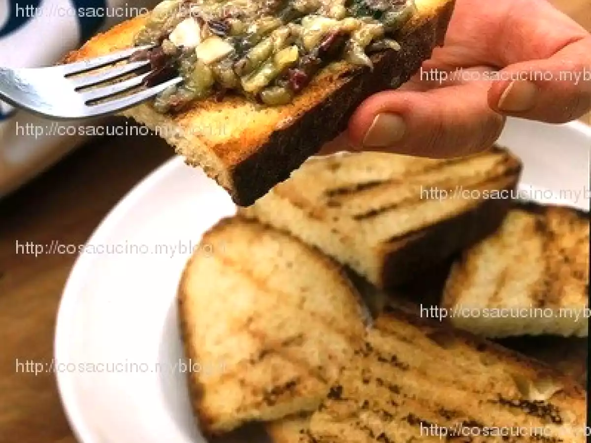 Caviale di melanzane, porcini e olive - passo passo e con foto