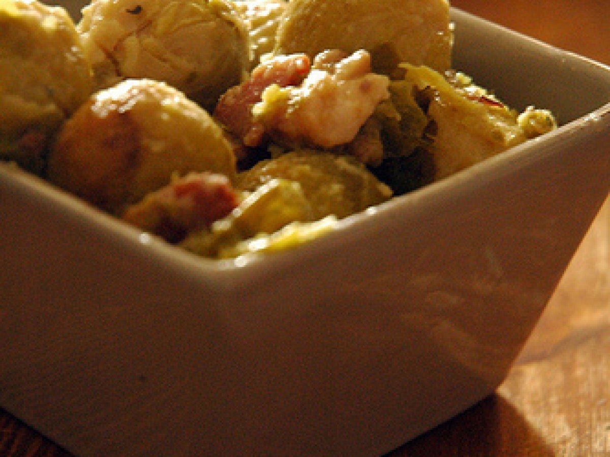 CAVOLINI di BRUXELLES, CASTAGNE e PANCETTA..