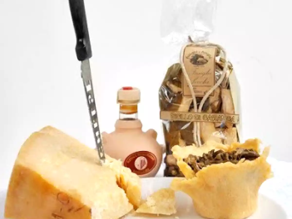 Cestini di Parmigiano Ripieni di Funghi Porcini di Borgotaro e Polenta col Bimby