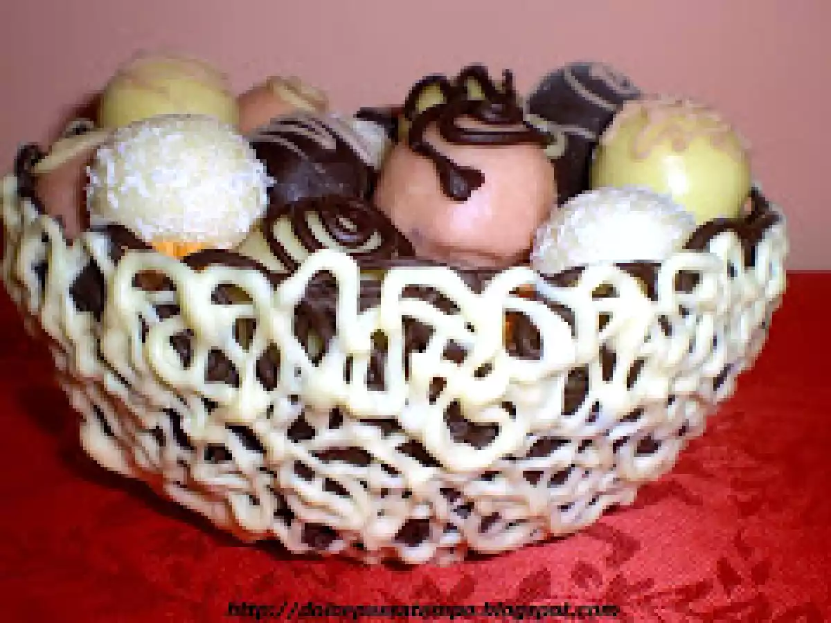 Cestino Filigranato Di Cioccolato Con Truffes - foto 3