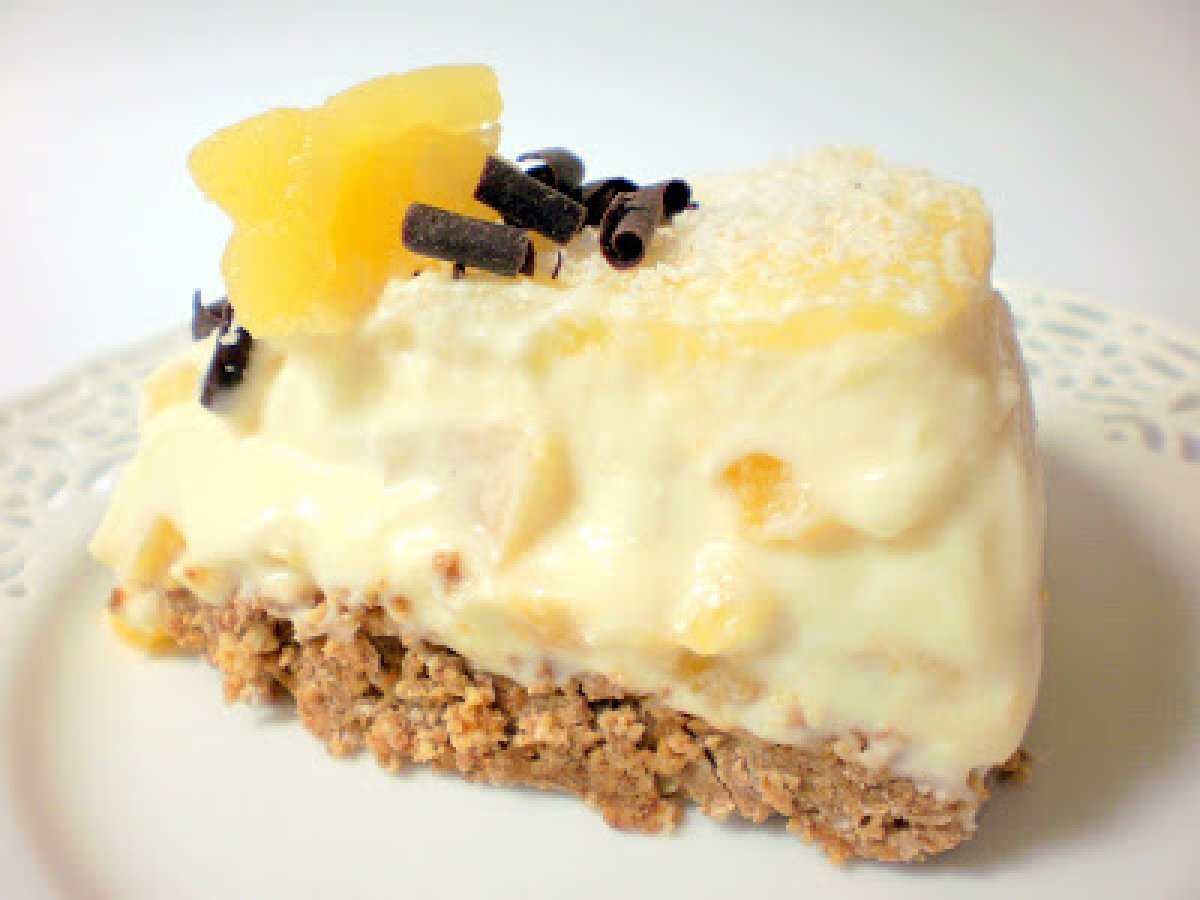 Cheese cake al cioccolato bianco e ananas con profumo di cocco e rum - foto 2