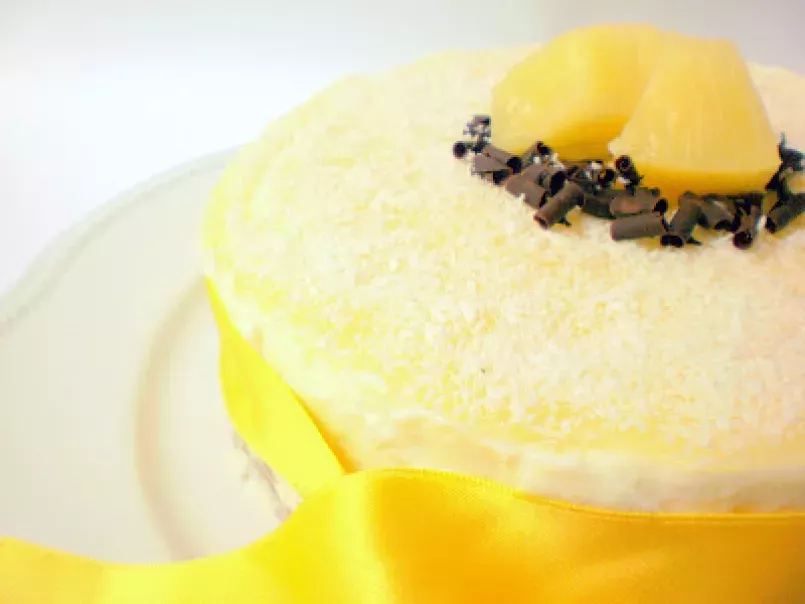 Cheese cake al cioccolato bianco e ananas con profumo di cocco e rum - foto 3