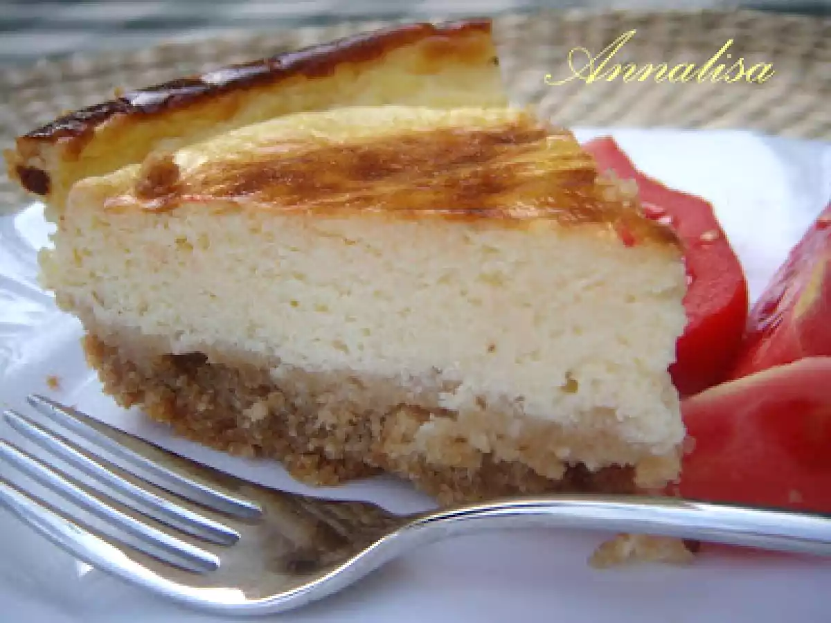 CHEESE CAKE AL GRANA PADANO E SALSA DI RUCOLA