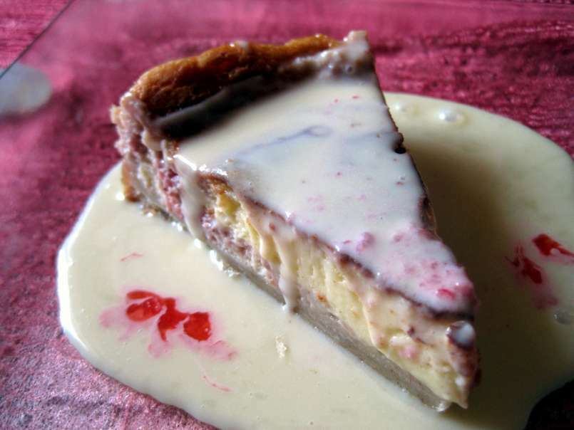 Cheesecake al cioccolato bianco e lamponi, foto 7