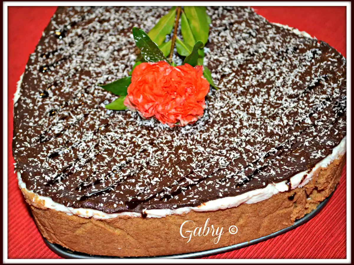 Cheesecake Bounty con cuore di cioccolato fondente - foto 8