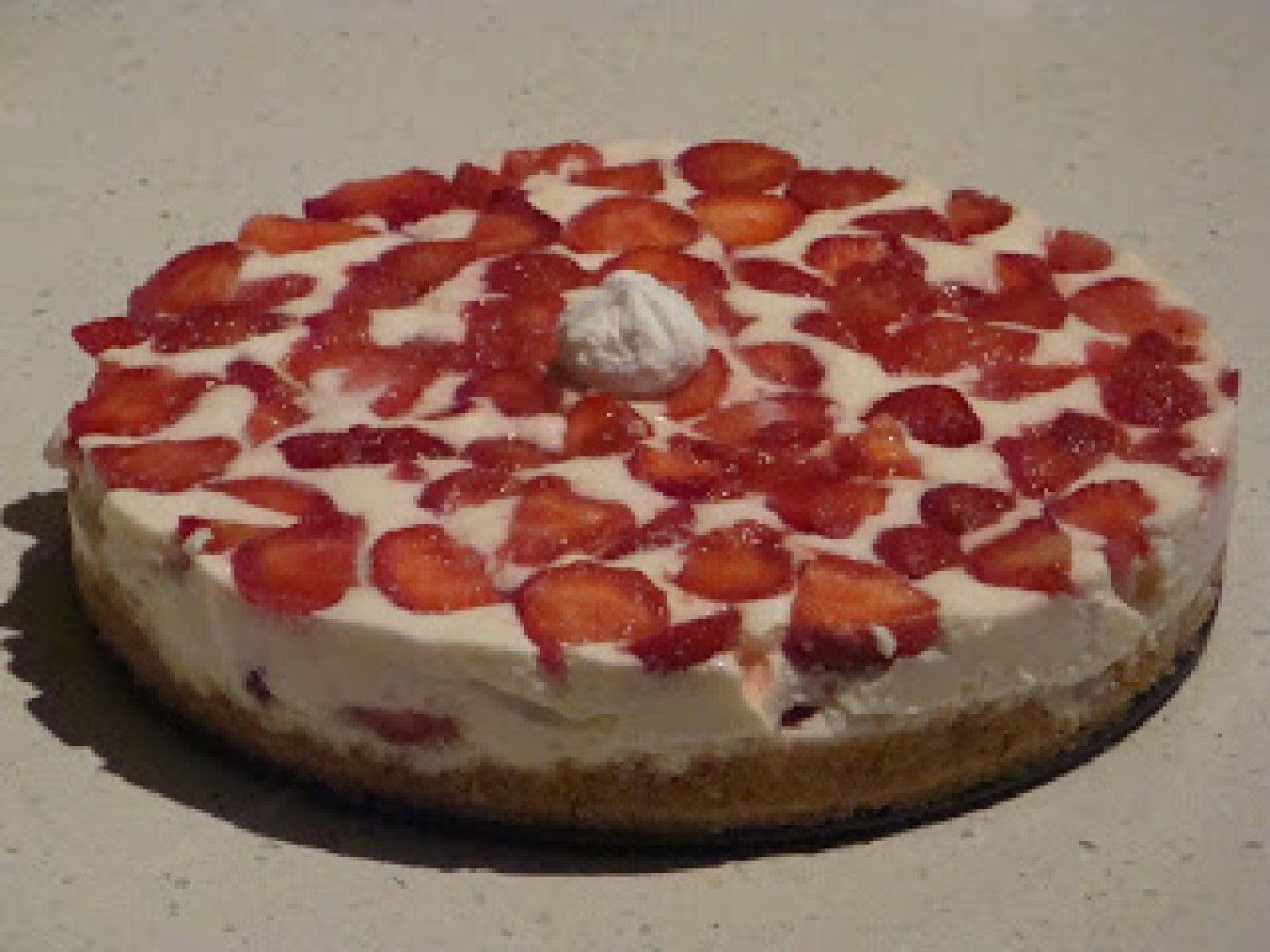 Cheesecake non cotta con bavarese di yogurt
