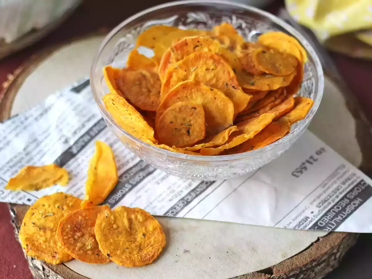 Chips di patate dolci al microonde - foto 2