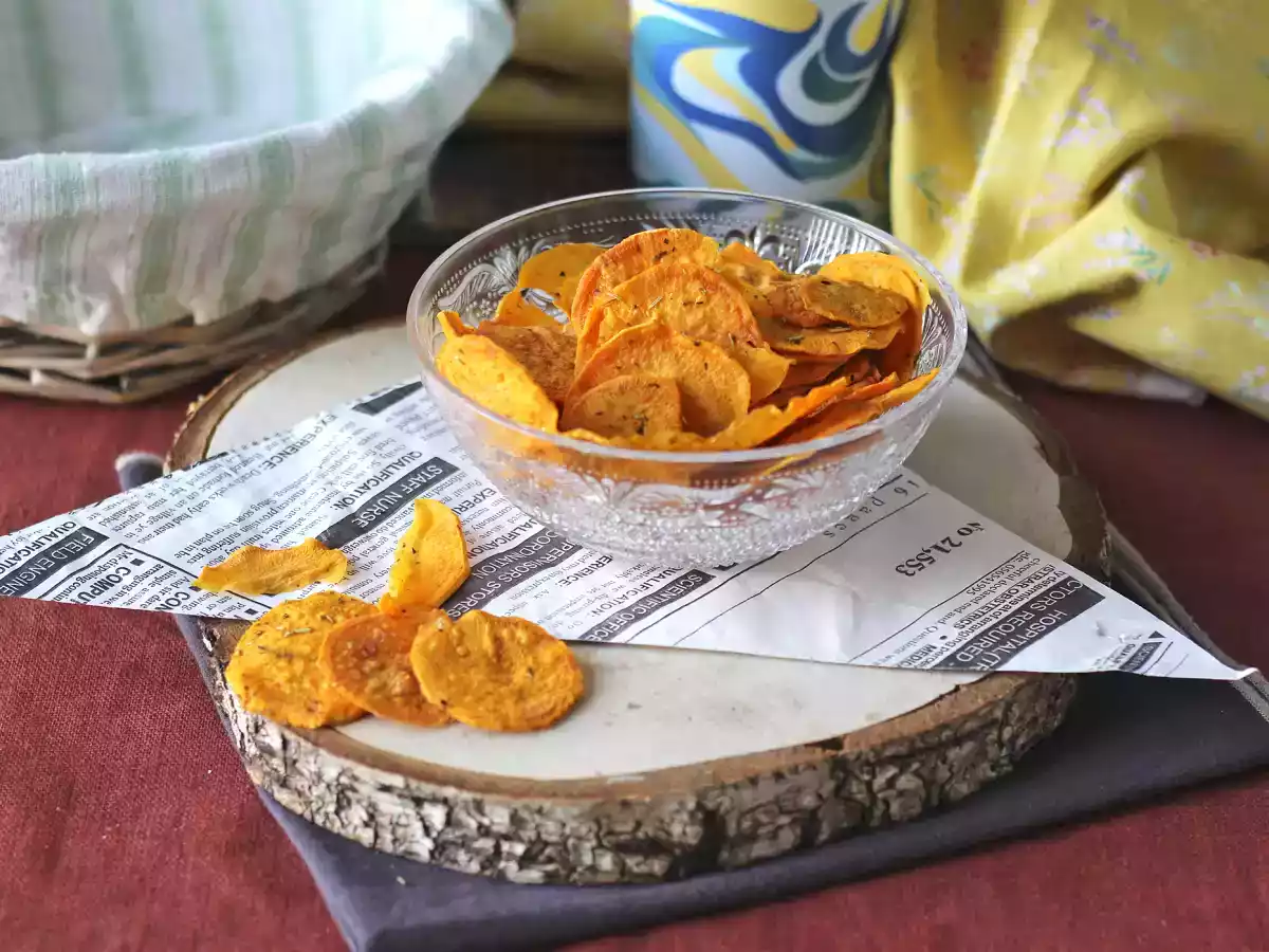 Chips di patate dolci al microonde - foto 3