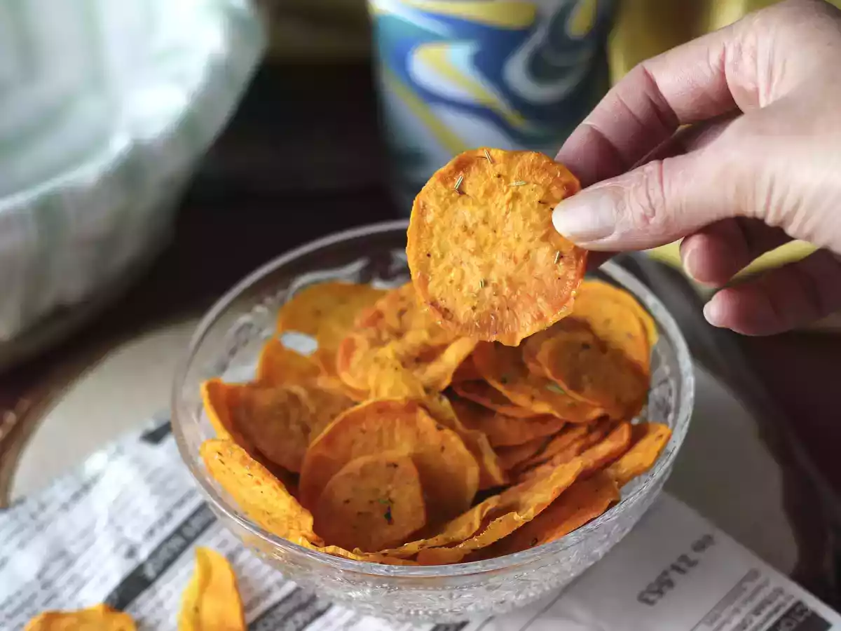 Chips di patate dolci al microonde - foto 4