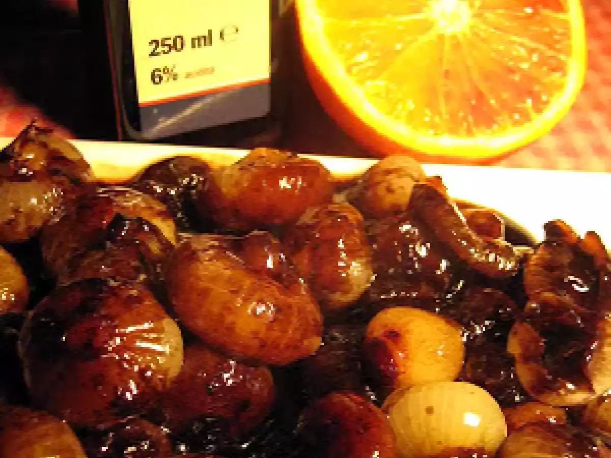 CIPOLLINE IN SALSA DI ACETO BALSAMICO E ARANCIA