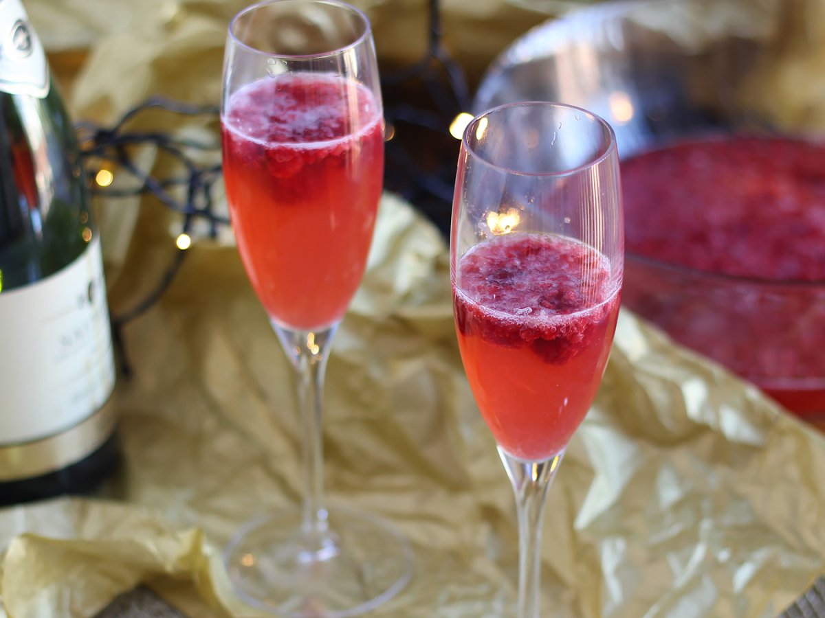 Cocktail prosecco ai lamponi