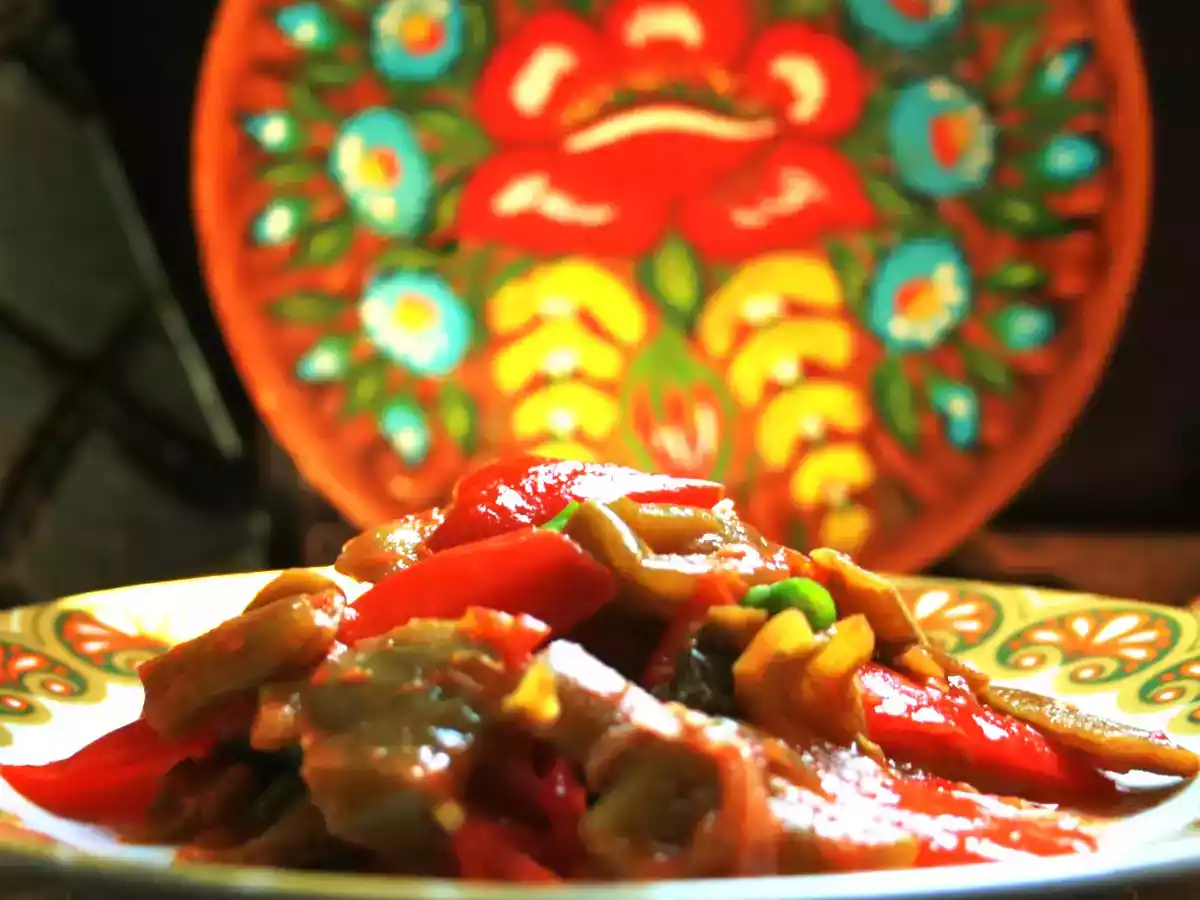 Contorno di peperoni e fagiolini