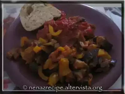 Contorno misto di melanzane e peperoni