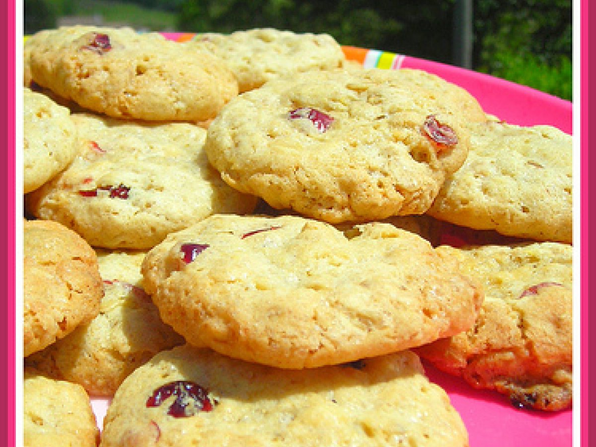 COOKIES CON CRANBERRIES, FIOCCHI D'AVENA E CIOCCOLATO BIANCO - foto 3