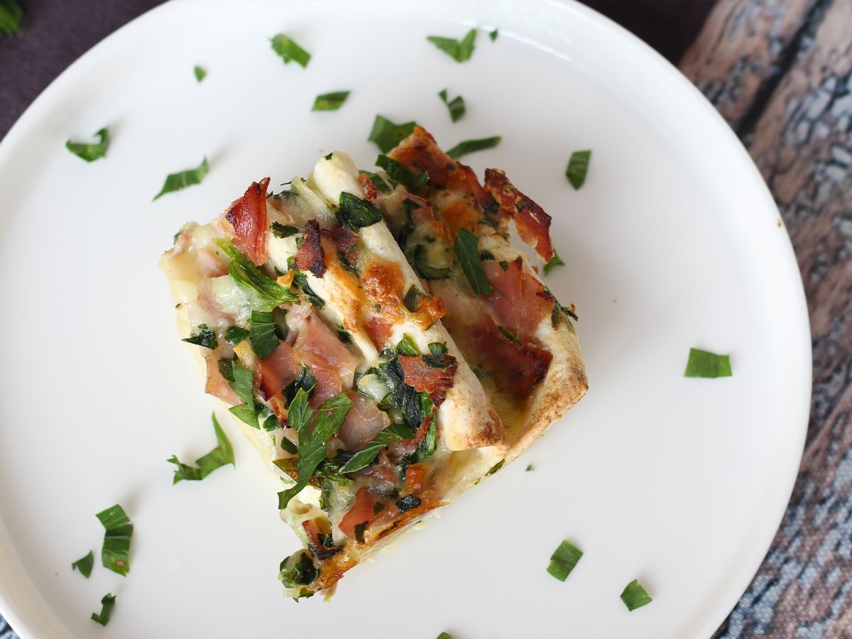 Cosa fare con le tortillas? Un ottimo gratin di Prosciutto, spinaci e mozzarella - foto 6