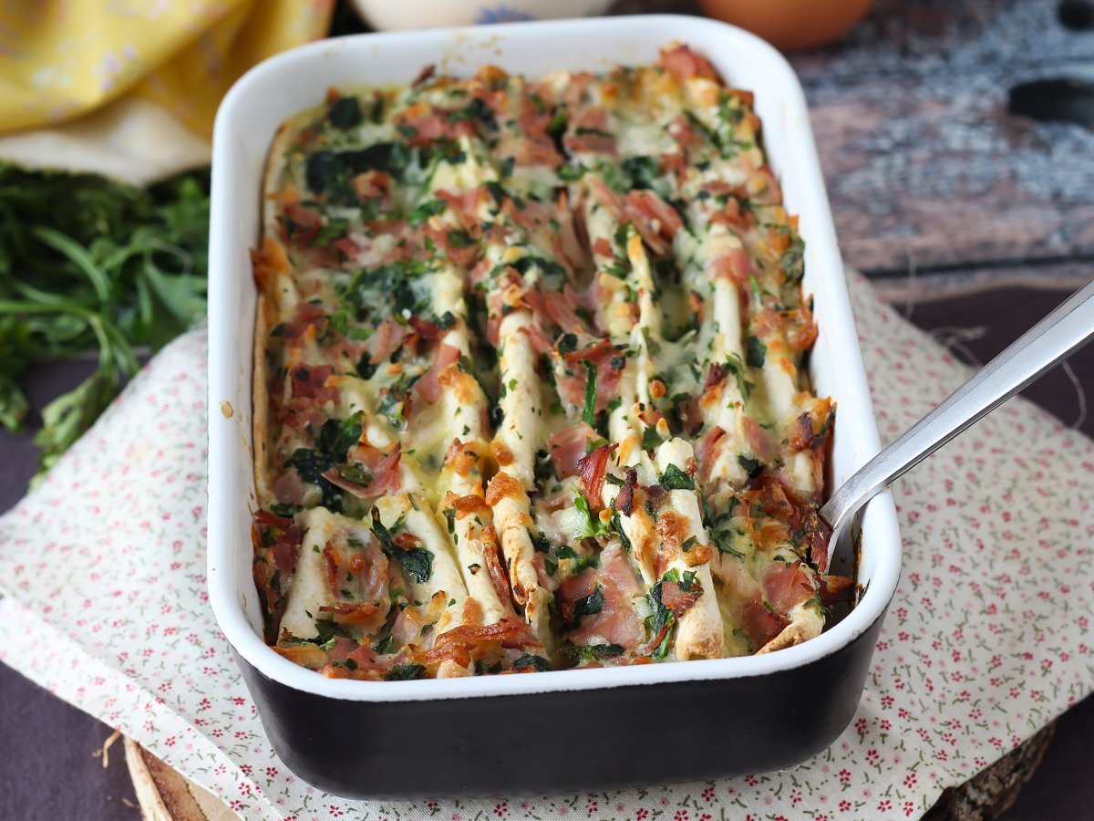 Cosa fare con le tortillas? Un ottimo gratin di Prosciutto, spinaci e mozzarella - foto 8