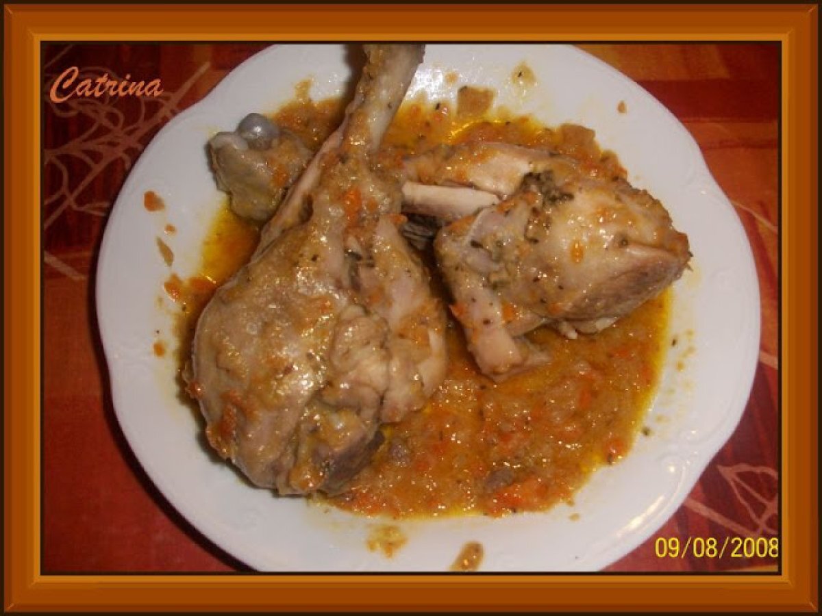 Cosce di pollo stufate