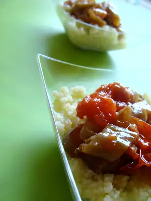 Cous cous con pancetta e melanzane perlina