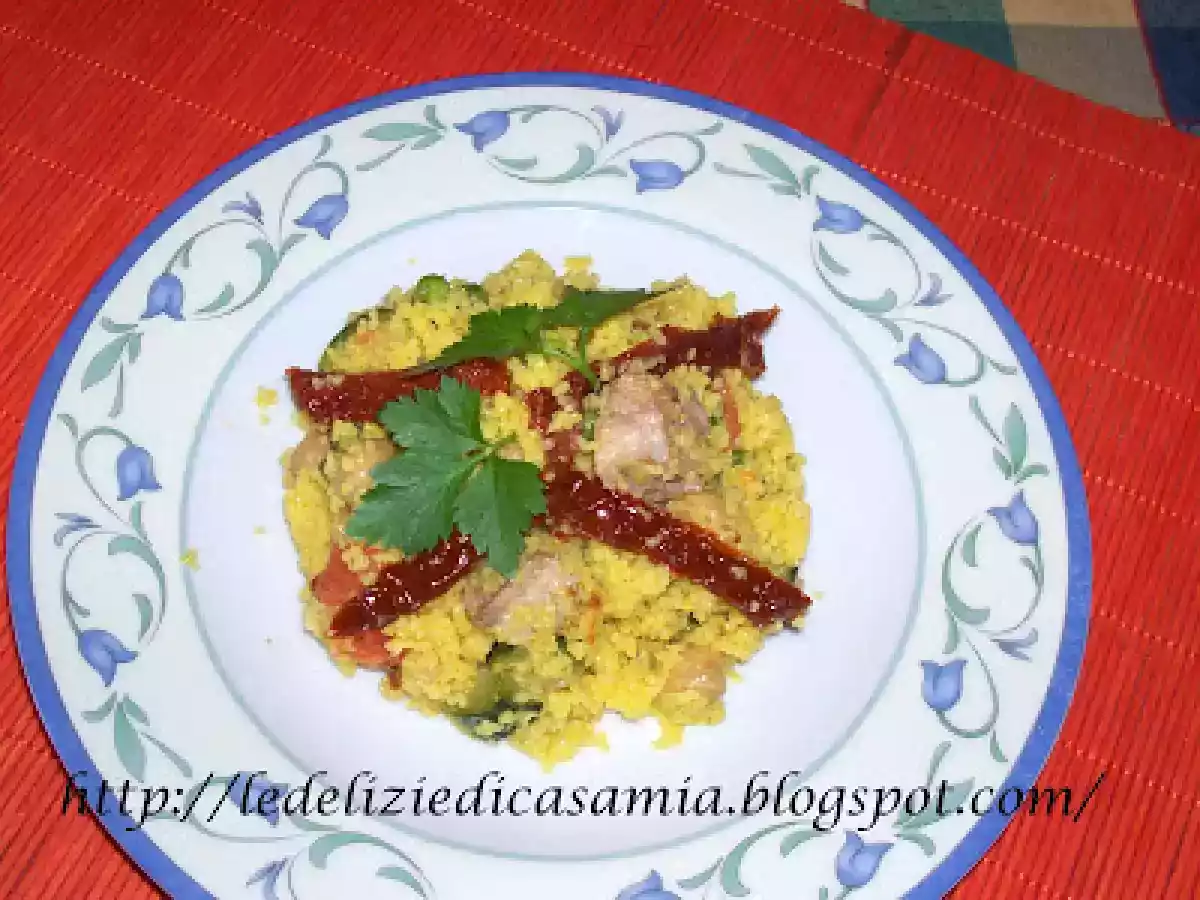 Cous cous con verdure e carne di maiale