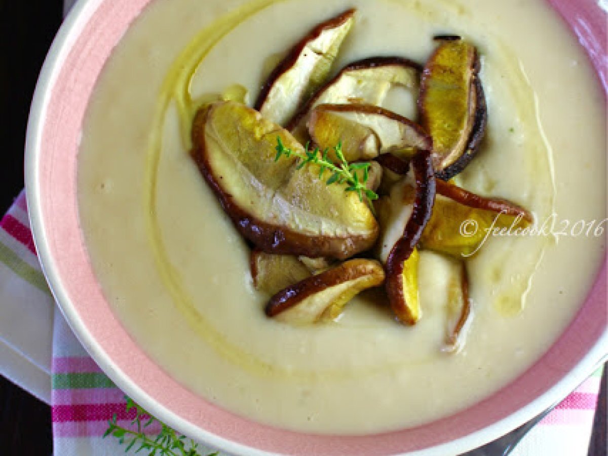 Crema di fagioli cannellini con funghi porcini